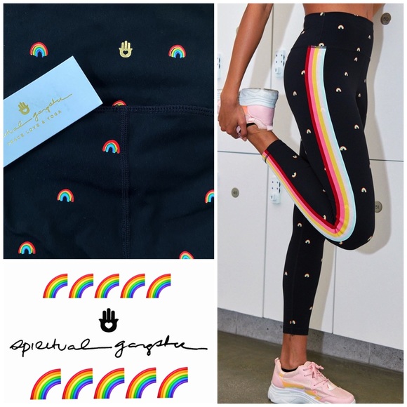 Spiritual Gangster Pants - Spiritual Gangster 🌈 Mini Rainbow 🌈 High Waist